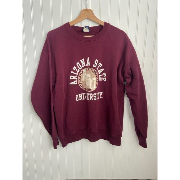 Arizona State Sun Devils Sweater XL Vintage 90s Jansport ASU Maroon Sweatshirt - Picture 1 of 5